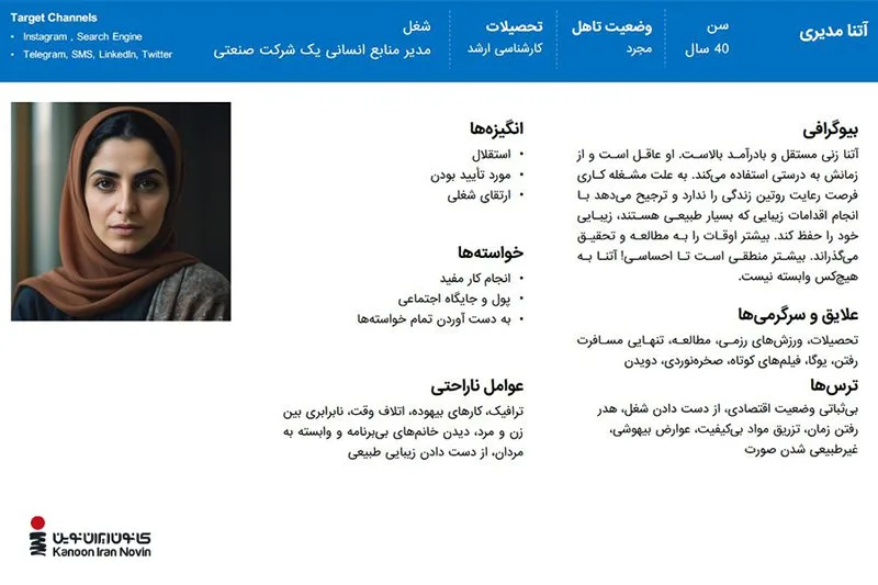 نمونه پرسونای مخاطب برای استراتژی دیجیتال مارکتینگ برندهای آرایشی و زیبایی