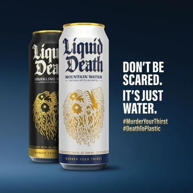 نمونه تبلیغات و بازاریابی کالاهای تندمصرف مثل آب معدنی Liquid Death