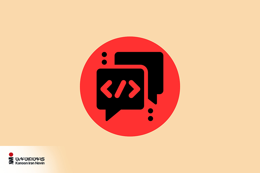 نماد HTML در یک دایره قرمز