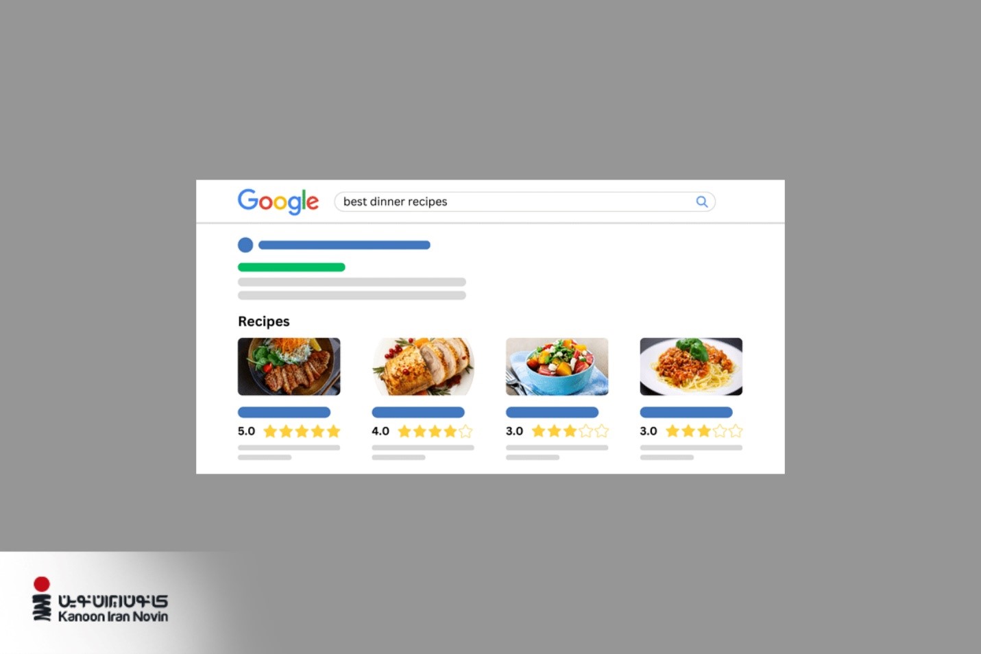 تصویر صفحه رسپی گوگل